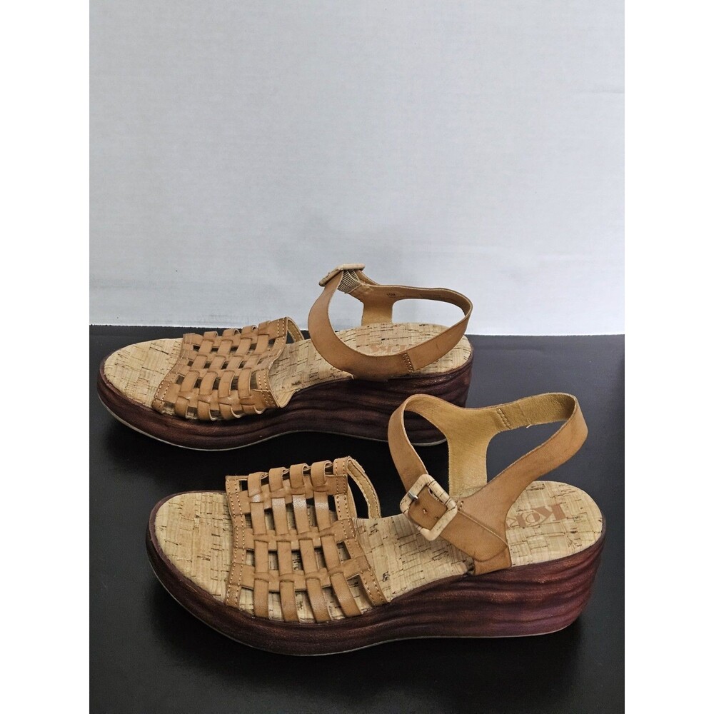 Korks Brown Woven Marley Platform Wedge Sandal Heels Women's Size 10